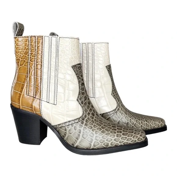 Ganni Footwear Ganni Crocodile Boots Ganni Shoes Ganni Color Block